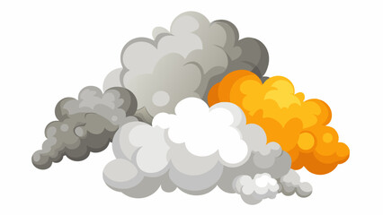 A variety of colorful clouds against a white backdrop