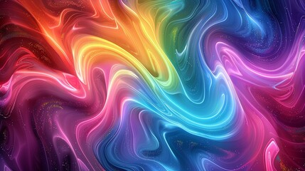 Fototapeta premium Vivid Rainbow Abstract Background. Colorful Swirls and Neon Lights