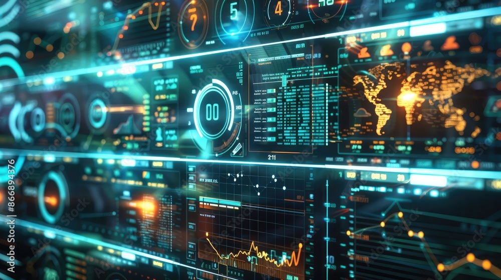 Leinwandbilder high-tech statistics chart technology future high quality. generative ai.