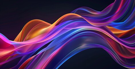 Vivid Abstract Flowing Waves Background, Colorful Dynamic Lines, Modern and Artistic Design