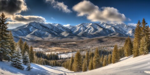 winter photo of a beautiful wide format image of a cou background