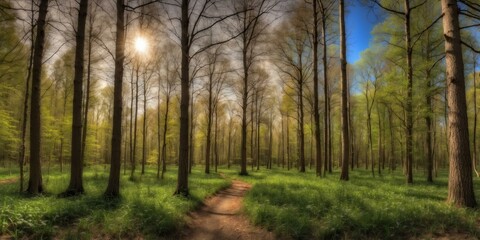 Fototapeta premium spring photo of a beautiful wide format image of a cou background