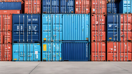 Fototapeta premium Secure metal containers: Move your products across oceans for global export