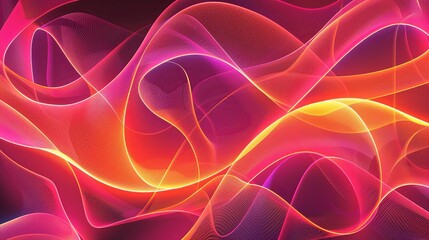 Fototapeta premium Abstract Vibrant Energy Flow. Swirling Waves of Red, Orange, and Pink Light
