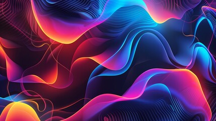 Obraz premium Abstract Colorful Waves Background. Vibrant, Fluid Design for Digital Art, Wallpapers, and Modern Graphics