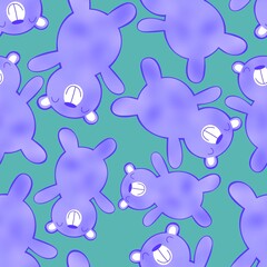 Cartoon animals seamless cute bears pattern for wrapping paper and fabrics