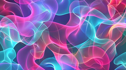 Obraz premium Vivid Neon Abstract Swirls. Background Image for Digital Art and Modern Design