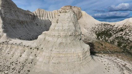 The relief surrounding Aktolagai plateau is an alternation of salt domes, expressed on the surface by picturesque groups of hills and ridges 60-80 meters high. Aktobe region, Kazakhstan.