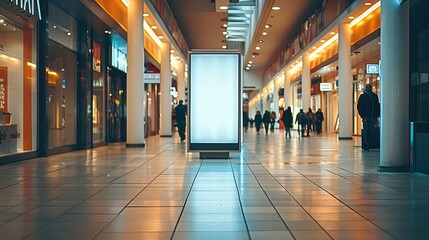 Empty advertisement light box, Blank advertising mockup for advertisement at the shopping mall. Generative AI.