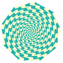 An abstract retro psychedelic spiral shape design element.