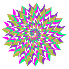 An abstract retro psychedelic spiral shape design element.