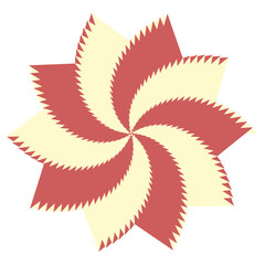 An abstract retro psychedelic spiral shape design element.