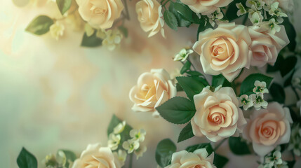 Obraz premium Delicate light background with flowers close up