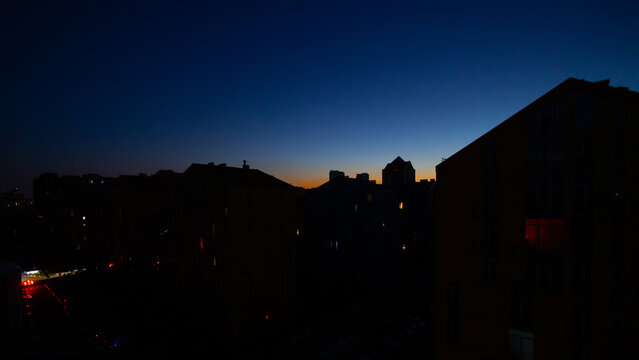 Blackout of electricity in a residential area of Kyiv after russian shelling of power plants.