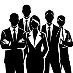 business people silhouette vector art illustration