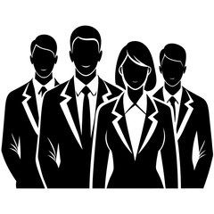 business people silhouette vector art illustration