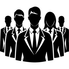 business people silhouette vector art illustration