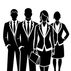 business people silhouette vector art illustration