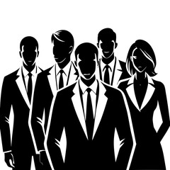 business people silhouette vector art illustration