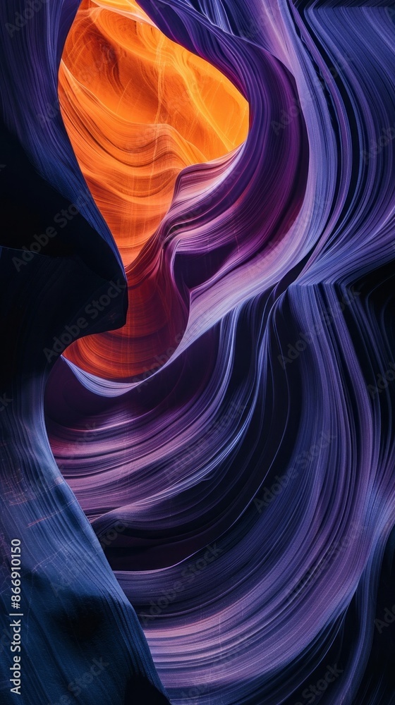 Aufkleber a close-up photograph showcasing the intricate curves and lines of a canyon formation. the dominant 