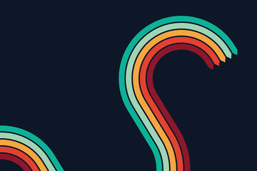 Abstract 1970's background design in simple retro style with stripes. Vector illustration. retro vintage 70s style stripes background poster lines. shapes vector design graphic 1970s retro background