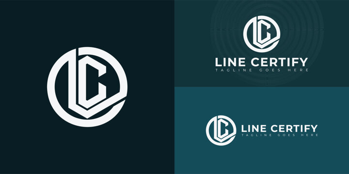 Abstract initial circle letters LC or CL logo in white color isolated on multiple background colors. The logo is suitable for tax firm logo vector design illustration inspiration templates.