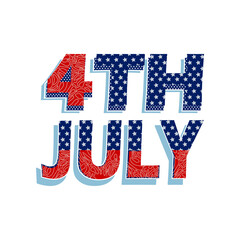 Obraz premium Happy 4th of july typography design to celebrate American independence day. American Independence Day vector illustration. Suitable for poster, brochure, greeting card template.