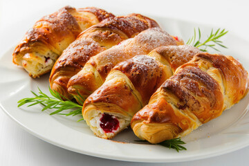 Cherry Jelly and Ricotta Filled Challah Bread Turnovers