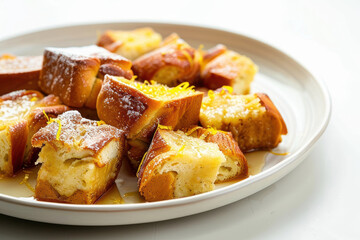 Challah Bread Pudding with a Burst of Limoncello and Vanilla