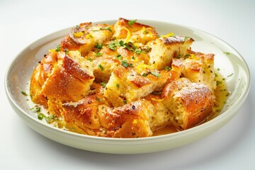 Challah Bread Pudding with Limoncello and Citrus Glaze