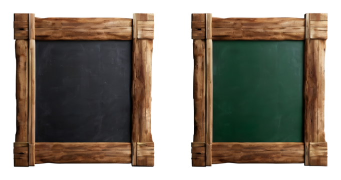 Blank chalkboard with wooden frame.