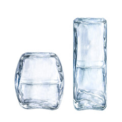 Craft vintage vases of crystal clear glass. Watercolor illustration for template of bouquets, flowers, interior decor, aromatic oils for aromatherapy, alcohol, alchemy, drinks, cooking