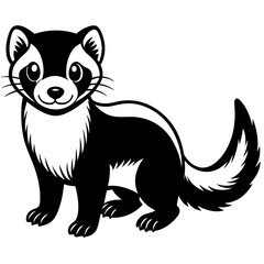 A cat cartoon silhouette logo icon vector illustration.