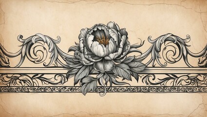 flower vintage scroll baroque victorian frame border d background