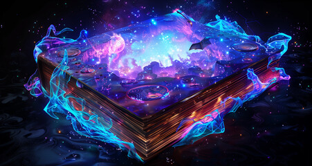 Obraz premium Ethereal Pages, A Glimpse into Enchanted Realms 