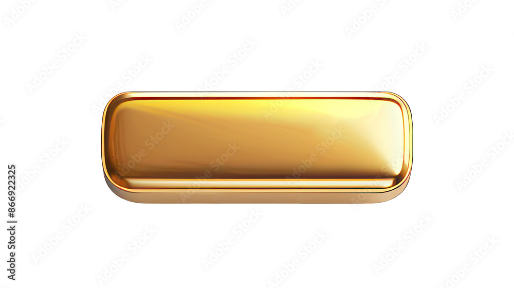 Fototapete rectangle fluid gold button isolated on white created with generative ai
