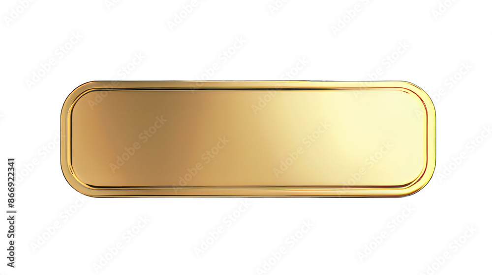 Fototapete rectangle fluid gold button isolated on white created with generative ai