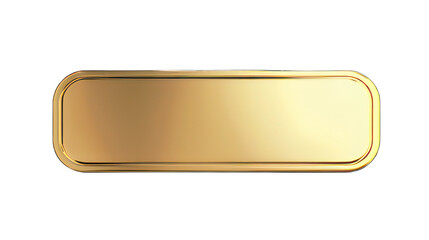 Rectangle fluid gold button isolated on white created with Generative AI