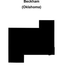 Beckham County (Oklahoma) blank outline map