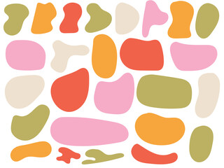 Hand drawn multicolored psychedelic retro textbox for social media. Trendy graphic template of curved frame. groovy style 