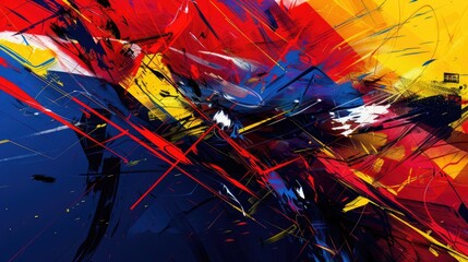 Bold abstract artwork with vibrant colors, sharp lines, and highenergy feel for a dynamic visual experience AIG62