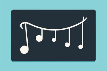 Grunge hand draw shape music notes, icon isolated vector editable lOGO