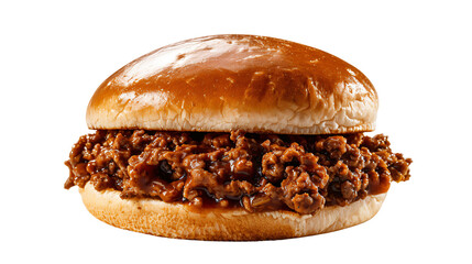 Sloppy joe sandwich on transparent background