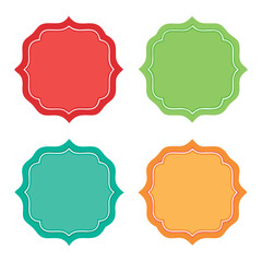 Full colors blank labels and badge shapes. Vector set
