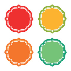 Fototapeta premium Full colors blank labels and badge shapes. Vector set 