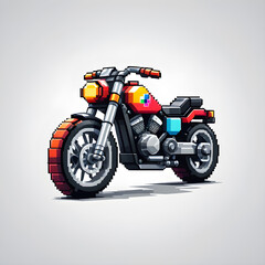 Fototapeta premium Motorcycle logo design on white background. Generative AI