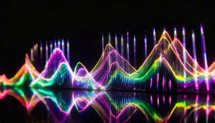 colorful glowing wave lines