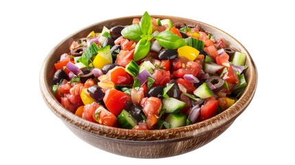 Fresh mediterranean salad on transparent background