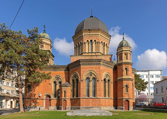 Obraz premium Orthodox Church Saint Elias in Craiova Romania at Sunny Spring Day