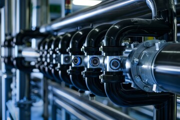 Fototapeta premium Industrial Heat-Resistant Water Tubes: High-Temperature Capabilities Showcase | Photo Realistic High-Resolution Photography